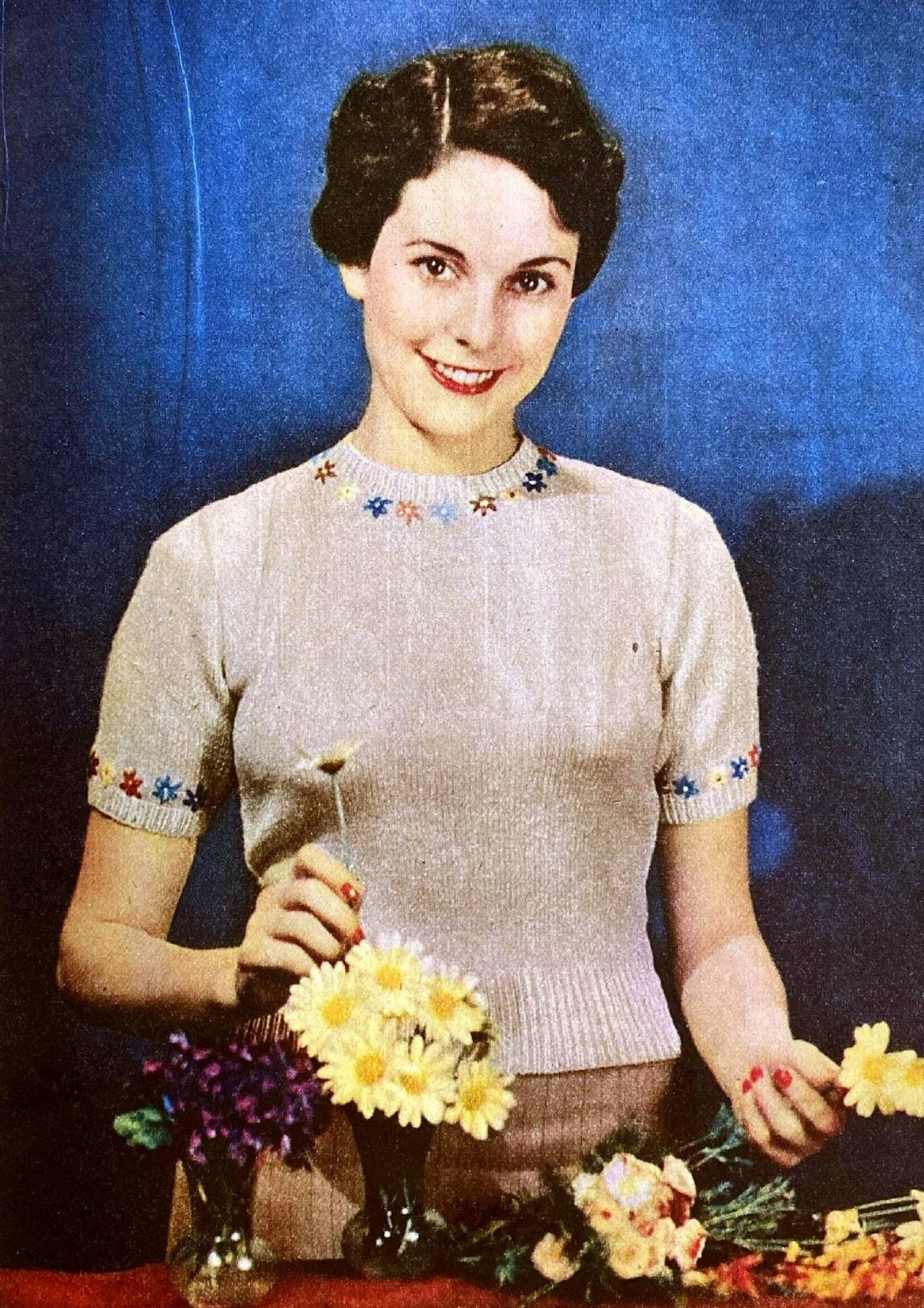 Embroidered Flower Sweater