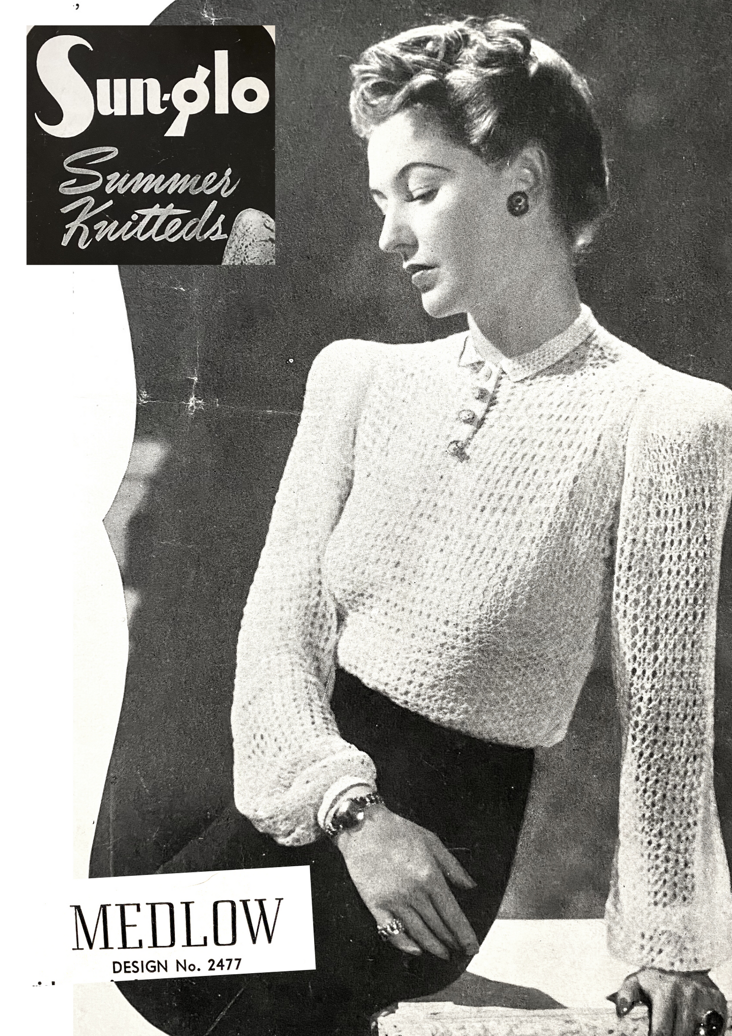 Lace Sweater with Long Puff Sleeves