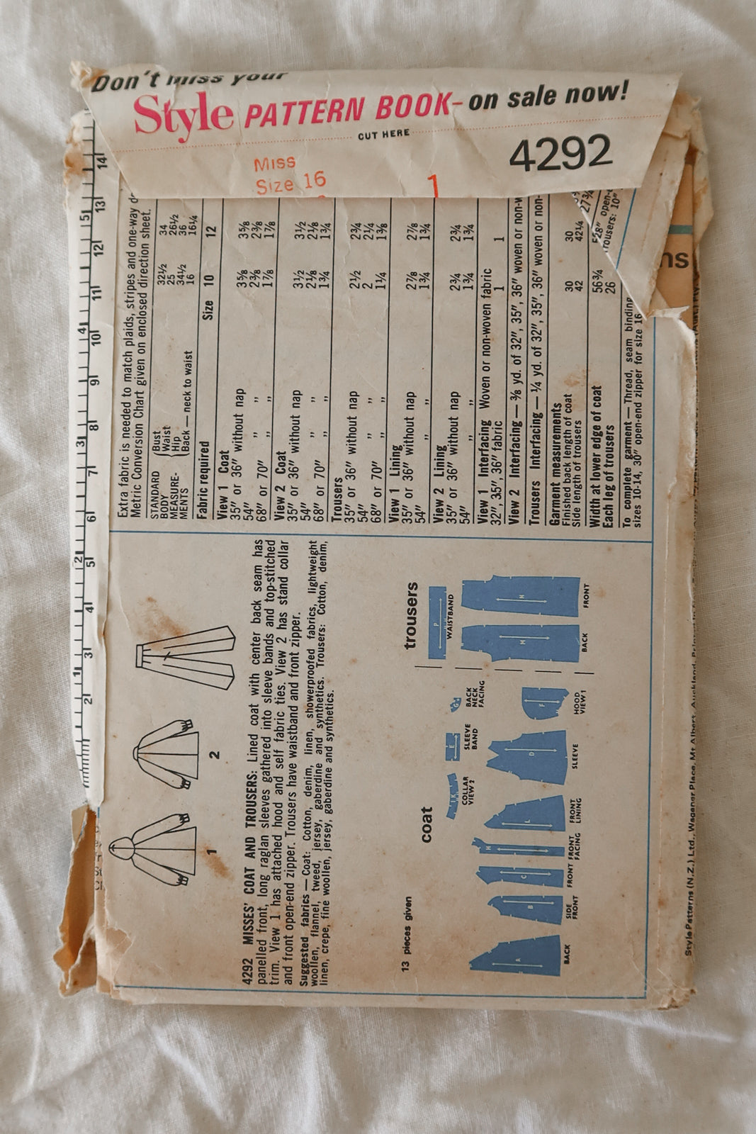 Style 4292 1973 Sewing Pattern