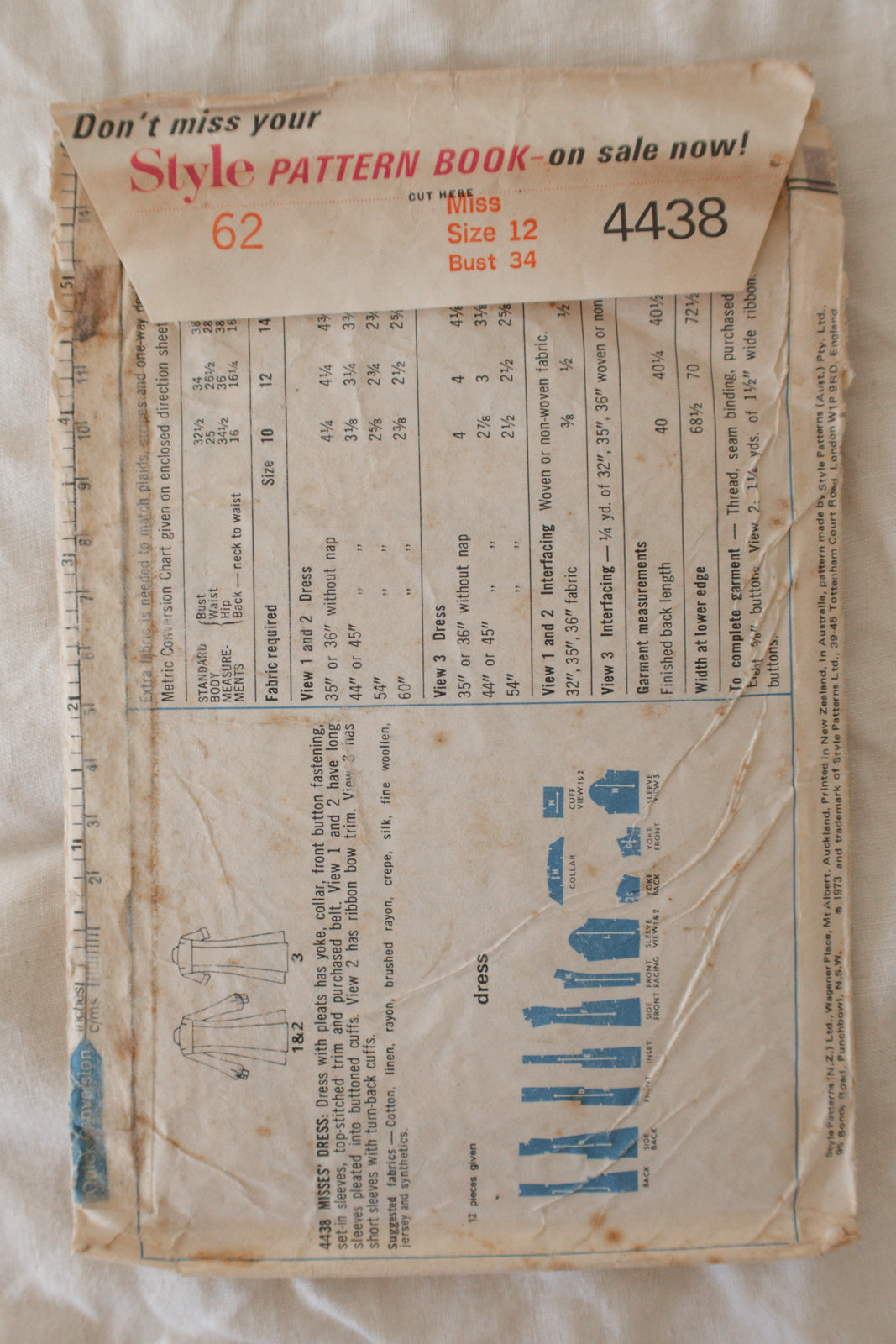 Style 4438 1973 Sewing Pattern
