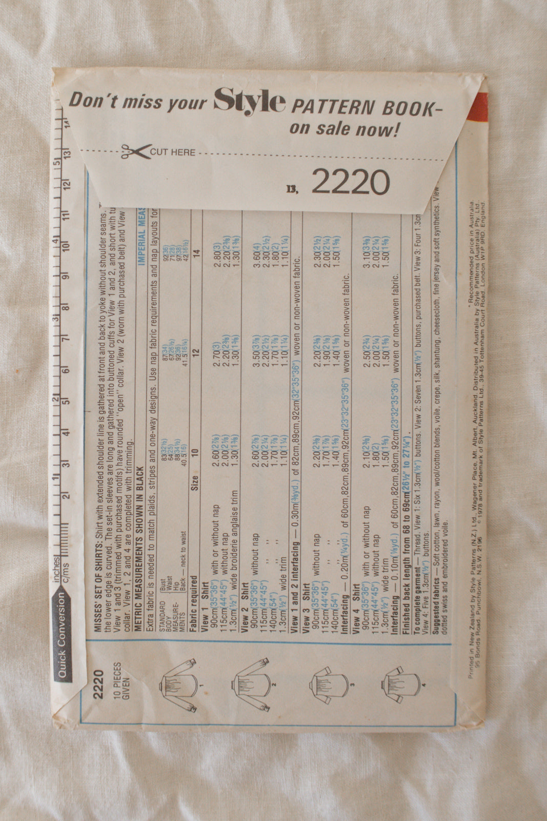 Style 2220 1978 Sewing Pattern