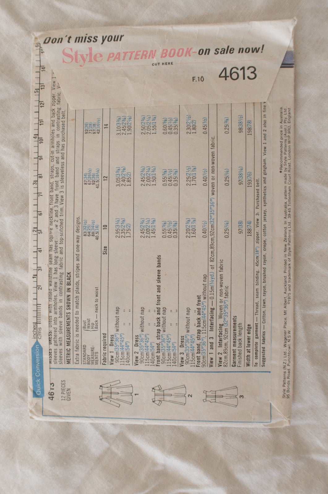 Style 4613 1975 Sewing Pattern