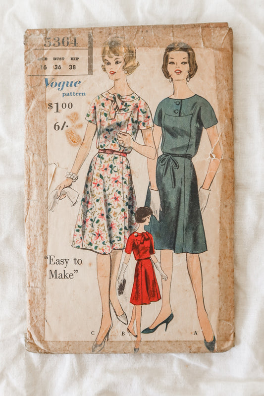 Vogue 5363 1960s Dress Sewing Pattern