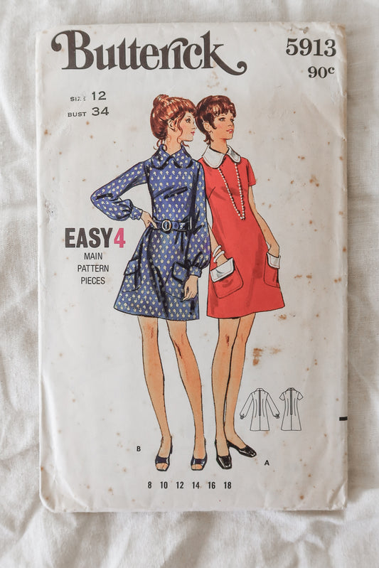 Butterick 5913 1970s Sewing Pattern