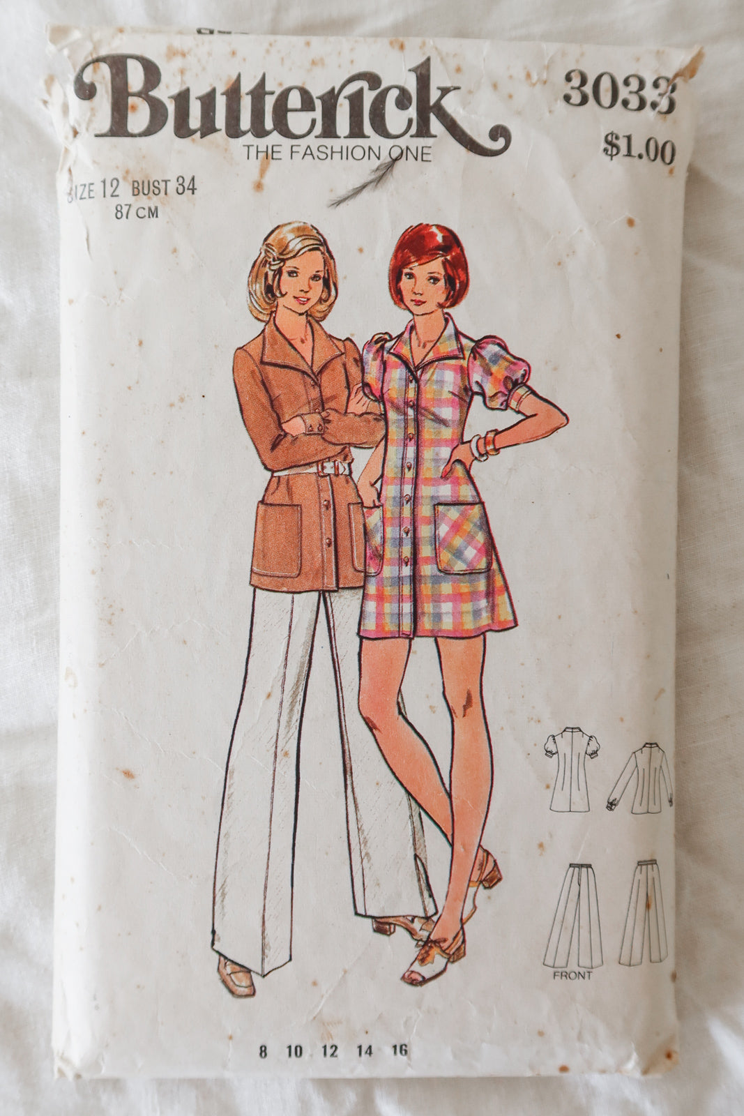 Butterick 3033 1970s Sewing Pattern