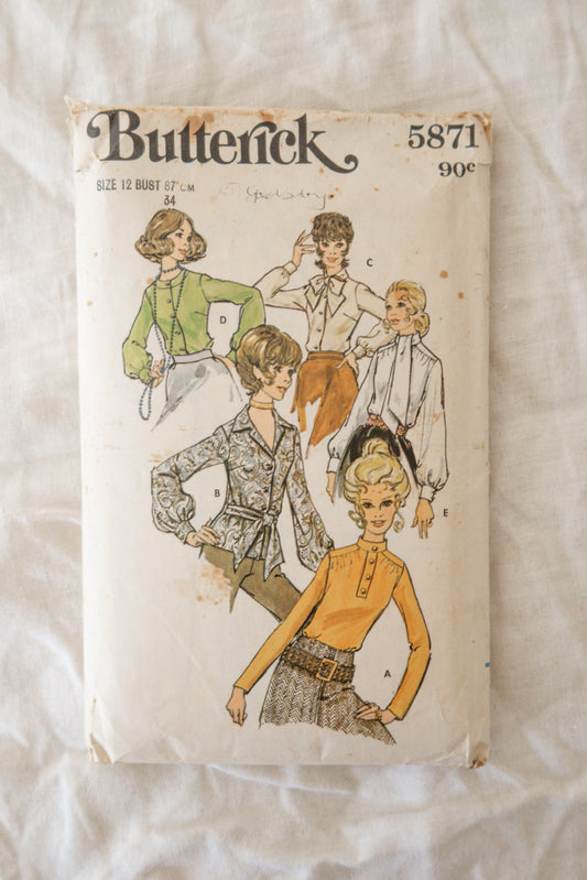 Butterick 5871 1970s Sewing Pattern