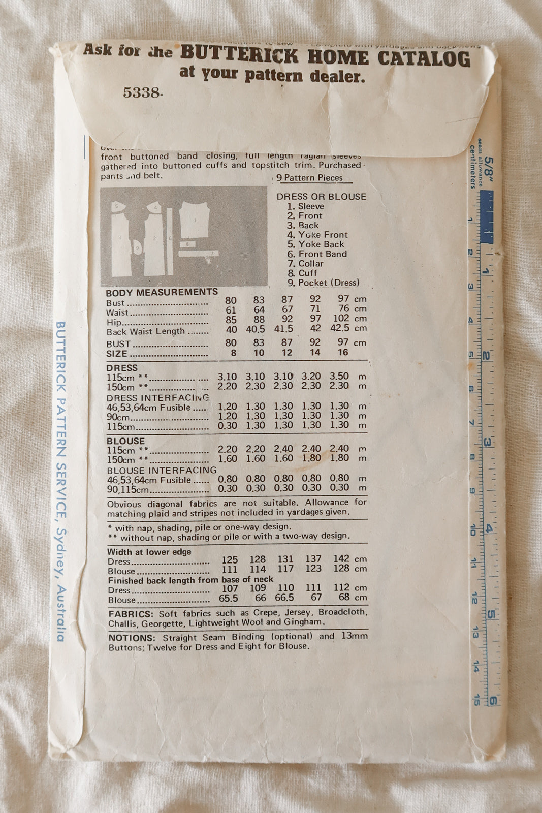 Butterick 5338 1970s Sewing Pattern