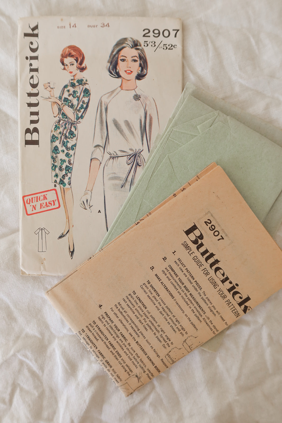 Butterick 2907 1960s Sewing Pattern