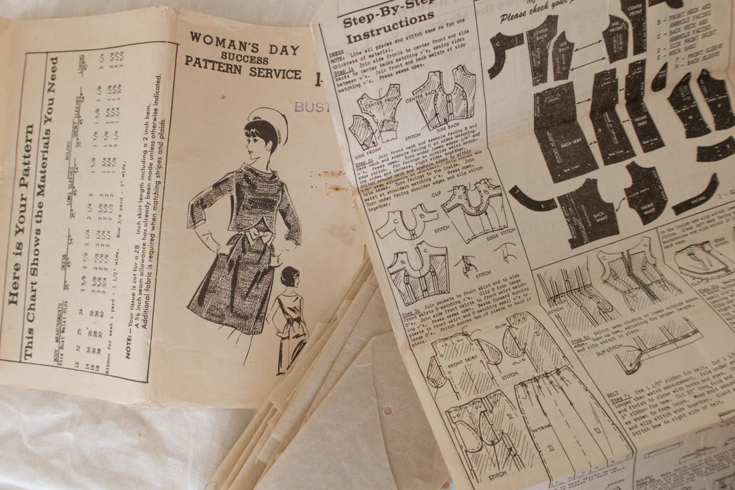 Woman's Day Success Pattern Service 1960s Sewing Pattern