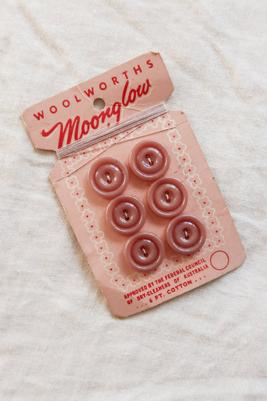 Woolworths Moonglow 1950s Buttons on Card